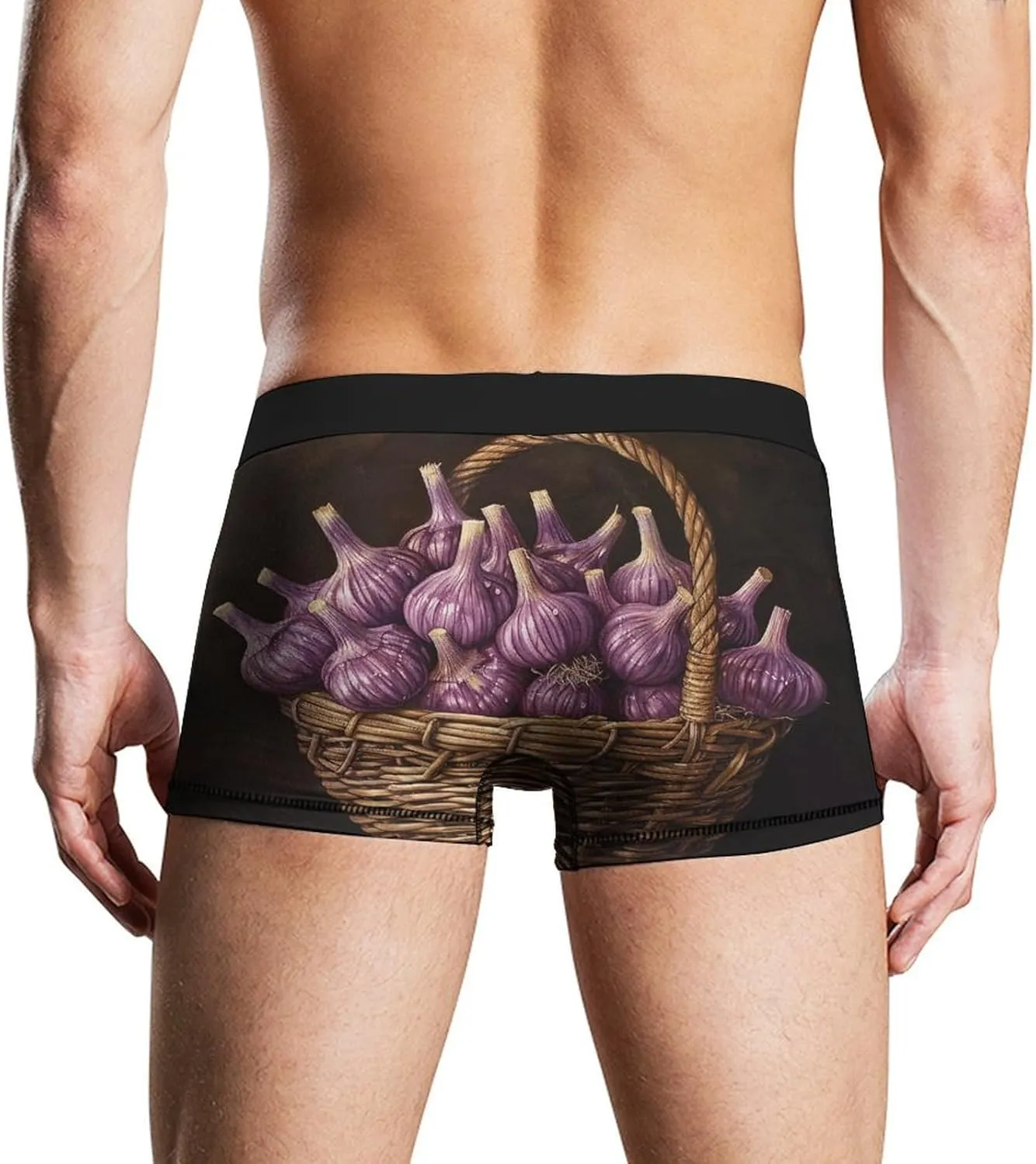 Garlic in Flower Basket Boxer Briefs Moisture Wicking Men's Underwear Ultra Comfortable Breathable Underwear