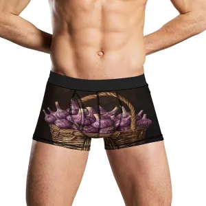 Garlic in Flower Basket Boxer Briefs Moisture Wicking Men's Underwear Ultra Comfortable Breathable Underwear