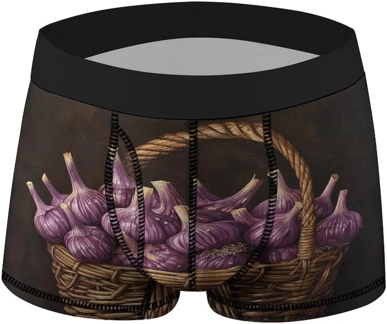 Garlic in Flower Basket Boxer Briefs Moisture Wicking Men's Underwear Ultra Comfortable Breathable Underwear