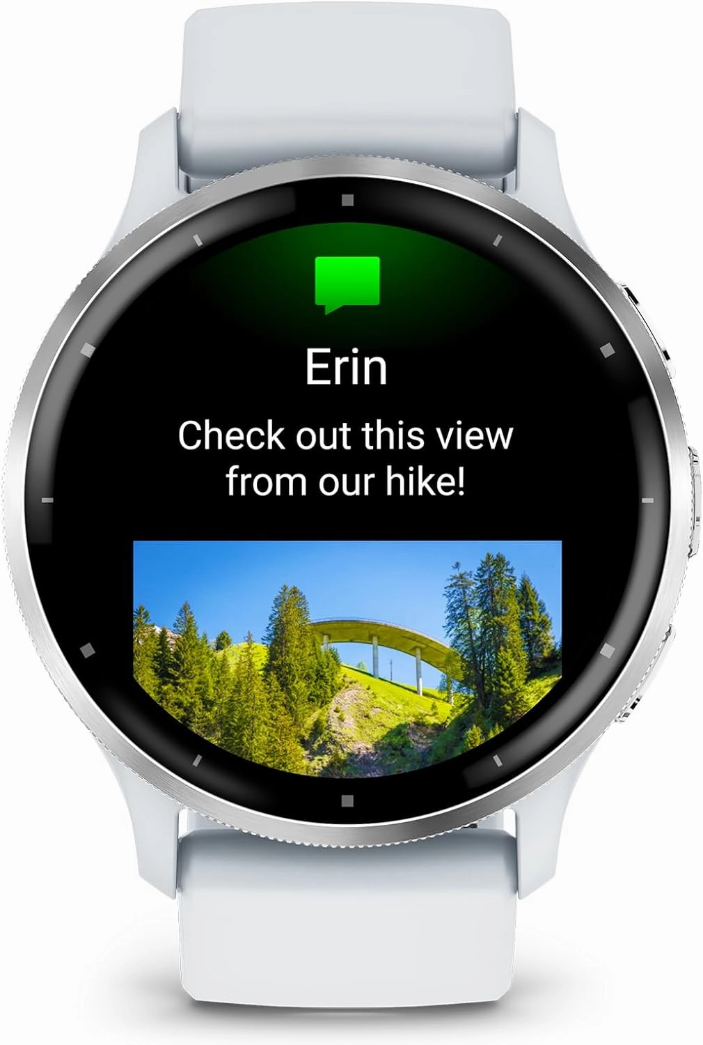 Garmin Venu 3 Silver Stainless Steel Bezel 1.4-Inch AMOLED Touchscreen Display Smart Watch with 45mm Whitestone Case and Silicone Band