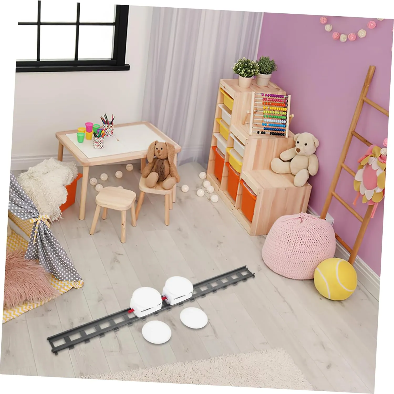 Garneck 1 Set Electric Set Rotating Track for Fun Interactive Plaything Safe Material Encourages Social Skills for Party Entertainment