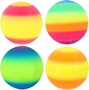 Garneck Educational Patting Balls Set of 4 21cm Soft Balls for Boys and Girls Rainbow Playground Rackets Toys Early Learning