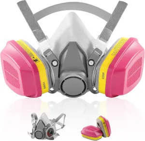 Gas Respirator Mask With 6001 Filters, Gas Masks Survival Nuclear and Chemical for Painting, Dust, Organic Vapors
