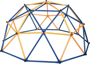 Gecheer Outdoor Dome Climber, Monkey Bars Climbing Tower, Jungle Gym Playground for Kids Aged 3-10, Blue & Yellow