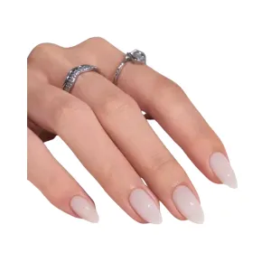 GelTech™ Press-On Nails - "Coconut Milk" | Sheer White | Short Almond Nails, Soft Gel Nails | 30 Nails in 15 Sizes