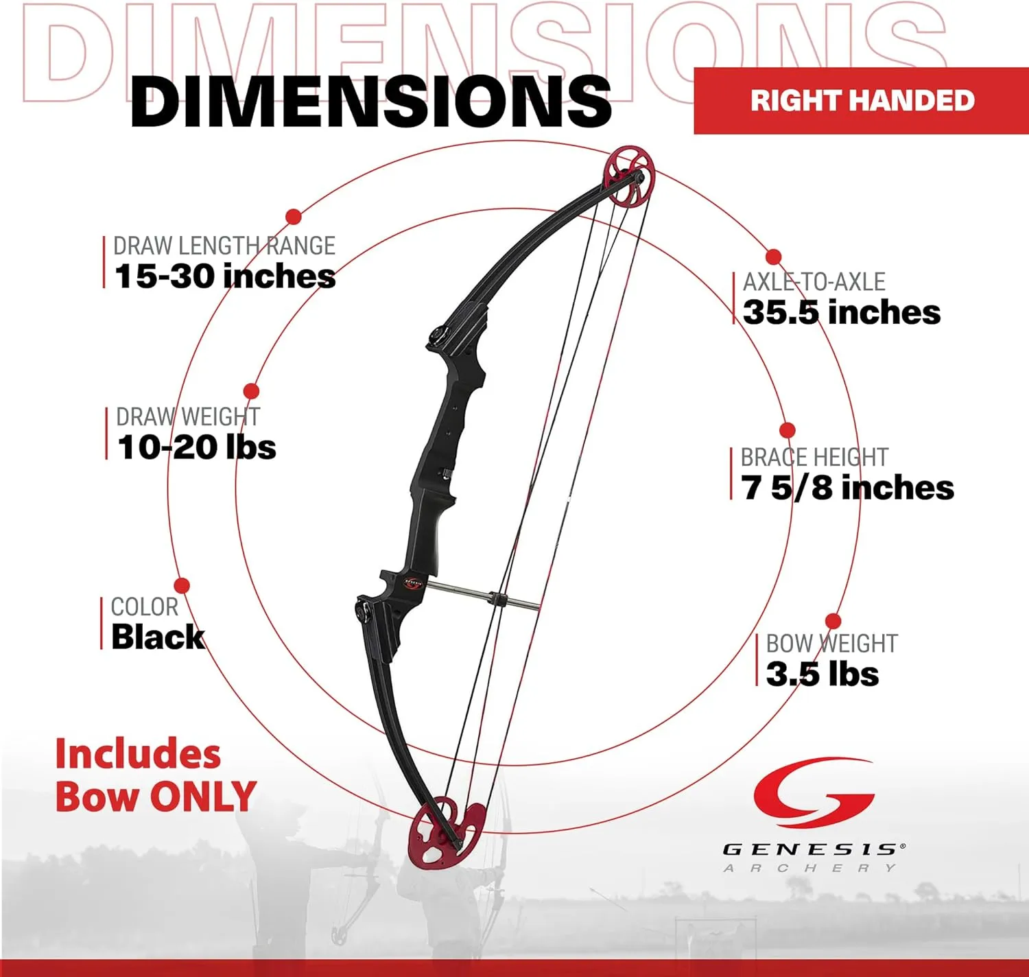 Genesis Original Bow, Lightweight Archery Compound Bow, Left and Right Hand Options