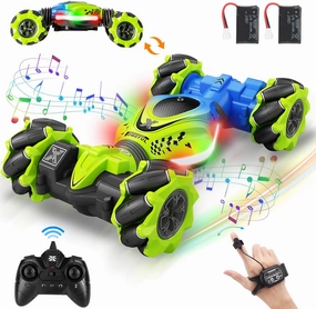 Gesture RC Car, 2.4GHz 4WD Gesture Sensing RC Stunt Car Toys for 6-12 Years Old Boys Girls, Hand Controlled Remote Drift Twist Offroad 360° Rotation with Lights Music for Birthday Gifts