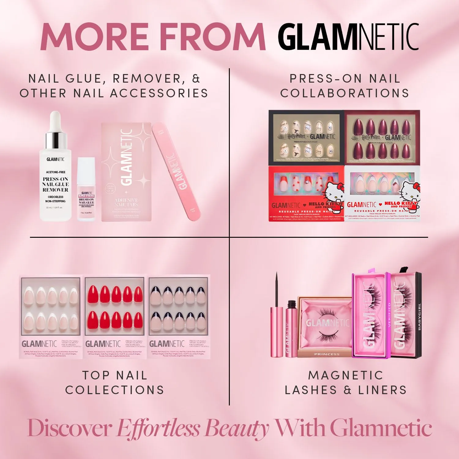 Glamnetic Press On Nails - Red Blossom | Short Oval Nails with Floral Accents, Reusable Stick On Fake Nails with Glue | Love In Bloom Valentine’s Nails | 15 Sizes - 30 Nail Kit with Glue