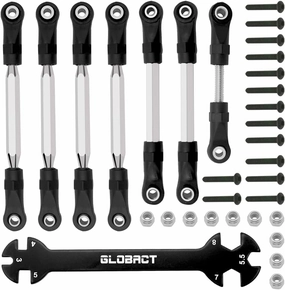 GLOBACT Adjustable Turnbuckles/Camber Link with Rod Ends Sets/Wrench for RC 1/10 Slash 4X4/2WD Replace Parts 7-Pack