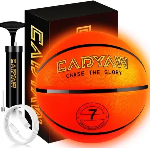 Glow in The Dark Basketball, Light Up LED Basket Ball Size 7, Rechargeable, Outdoor Sports Gear Accessories, Cool Stuff Boy Toys for Night Games, Birthday Gift Ideas for Kids Age 8-15 Teenage