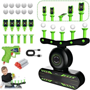 Glow-in-the-Dark Shooting Toy Gun Set, Hover Shot Floating Target Game, Luminous Electric Target, Christmas Birthday Toy Gift for 6  Kids