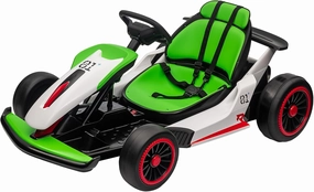 Go Kart, Electric Drift Kart Car with Adjustable Seat, 24V 7Ah Outdoor Ride On Toy, 2 * 200W Motor, 8.1 MPH, LED Lights, Toy Race Car for Kids 6-12 Years Old