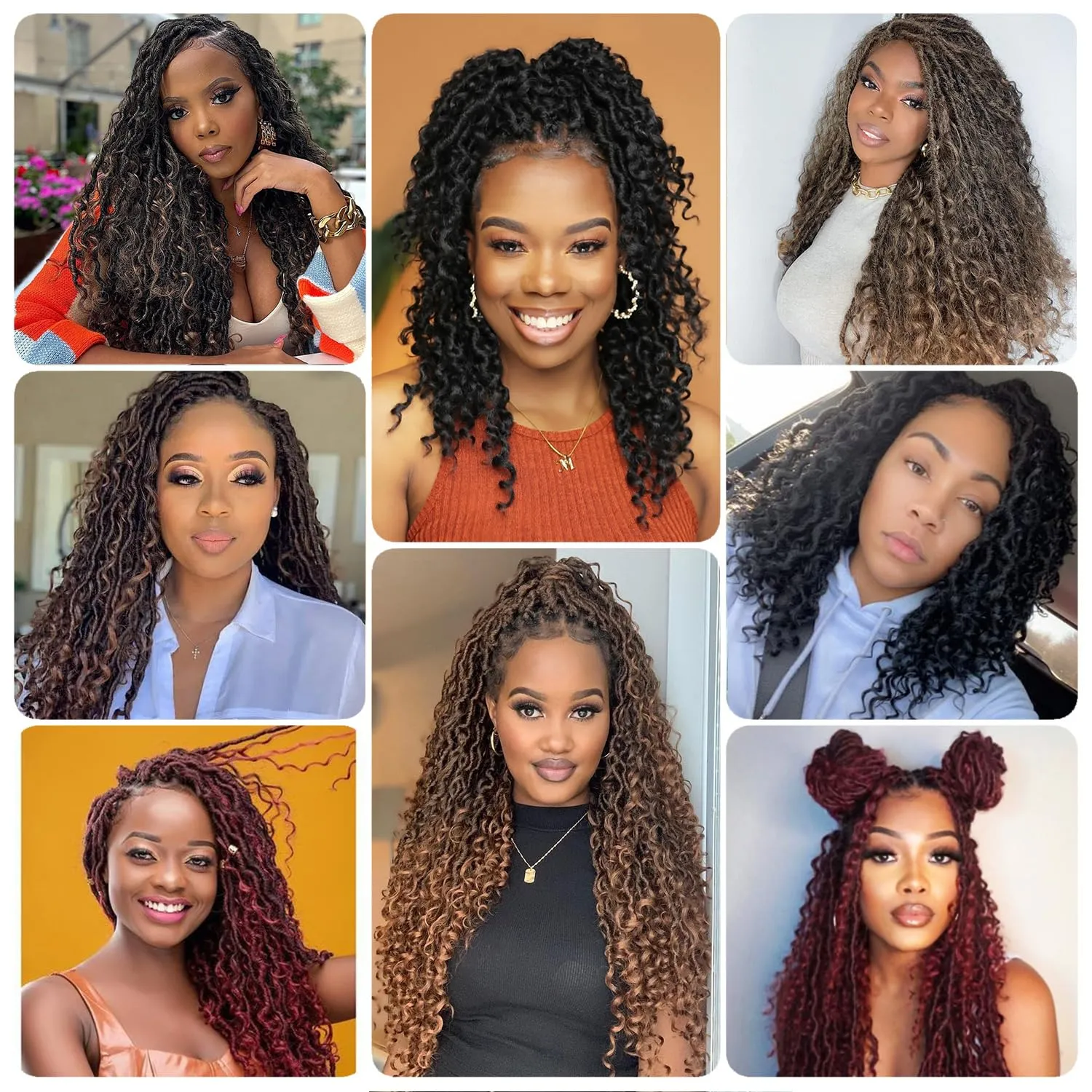 Goddess Locs Crochet Hair 12 Inch Goddess Faux Locs Crochet Hair for Black Women 6 Packs Boho Crochet Locs with Curly Ends T1b/30/27