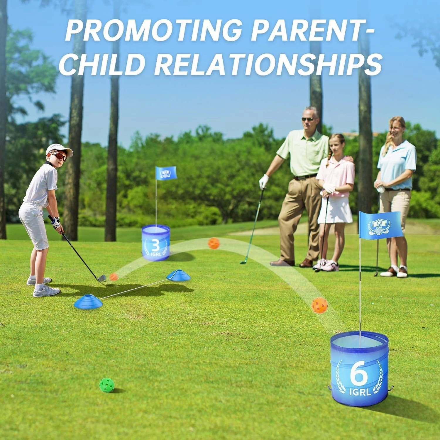Golf Yard Game - 6 Holes Backyard Golf Games for Adults, Golf Chipping Game Set with Balls, Carry Bag, Flag & Obstacles, Outdoor Indoor Golf Gifts for Men Lawn, Beach, Camping, Park, Hotel