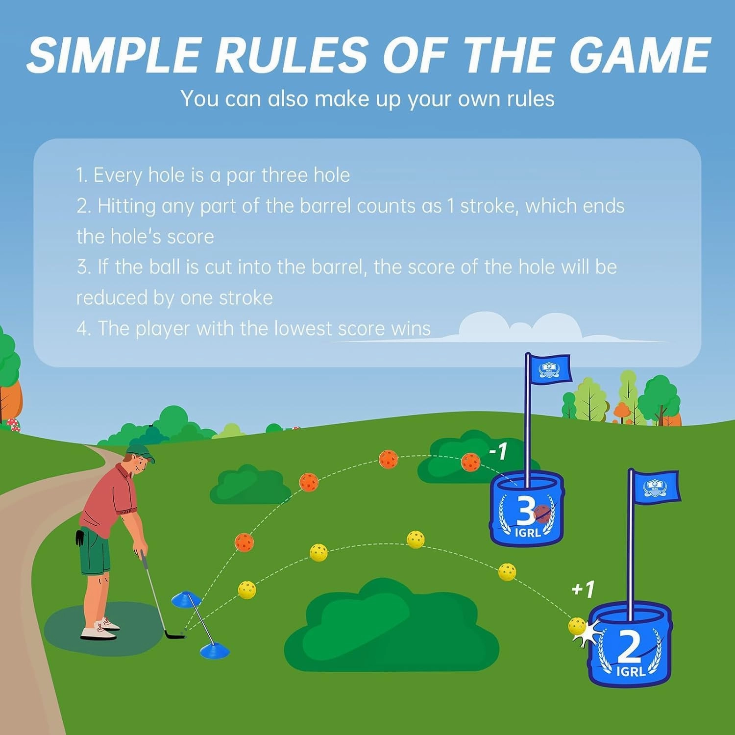 Golf Yard Game - 6 Holes Backyard Golf Games for Adults, Golf Chipping Game Set with Balls, Carry Bag, Flag & Obstacles, Outdoor Indoor Golf Gifts for Men Lawn, Beach, Camping, Park, Hotel