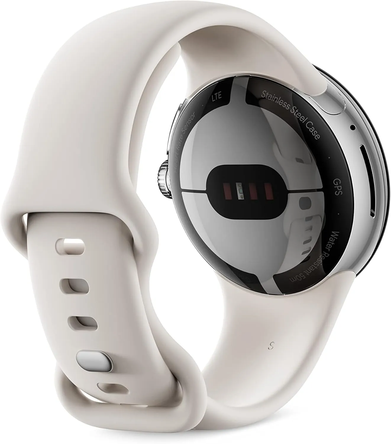 Google Pixel Watch 1st Gen (Previous Model) - Android Smartwatch with Fitbit Activity Tracking - Heart Rate Tracking Watch - Polished Silver Stainless Steel case with Chalk Active band - LTE