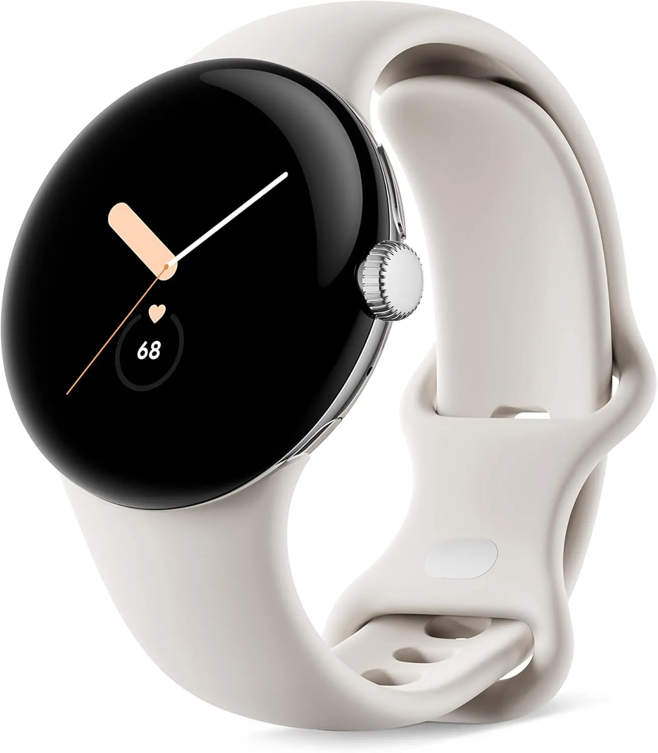 Google Pixel Watch 1st Gen (Previous Model) - Android Smartwatch with Fitbit Activity Tracking - Heart Rate Tracking Watch - Polished Silver Stainless Steel case with Chalk Active band - LTE