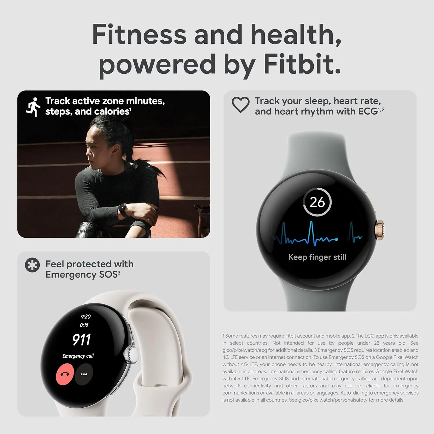 Google Pixel Watch 1st Gen (Previous Model) - Android Smartwatch with Fitbit Activity Tracking - Heart Rate Tracking Watch - Polished Silver Stainless Steel case with Chalk Active band - LTE