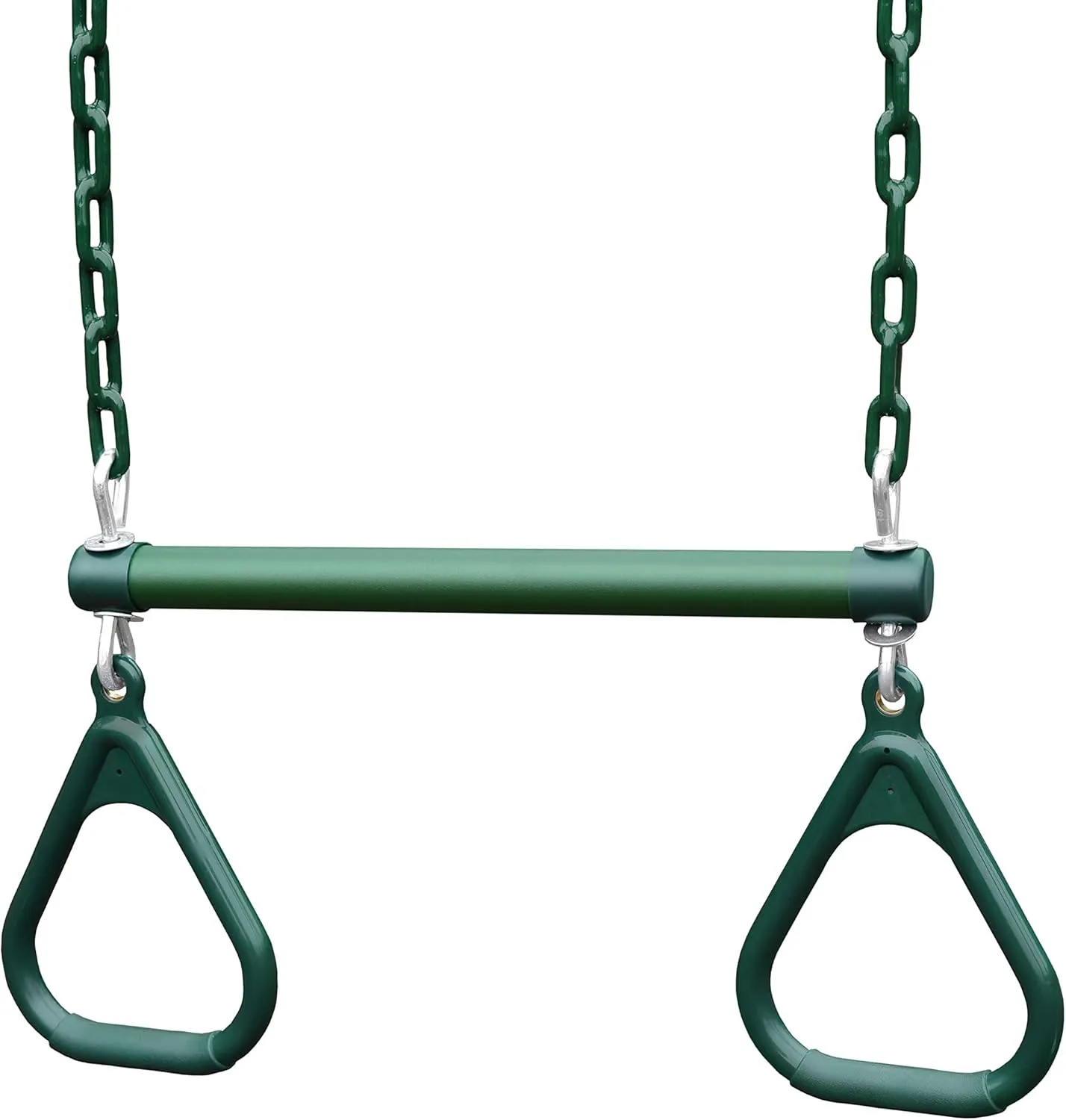 Gorilla Playsets 04-0006-G/G 17" Trapeze Bar Assembly with Rings - Green Bar, Rings, 36.5" Plastisol Coated Chains