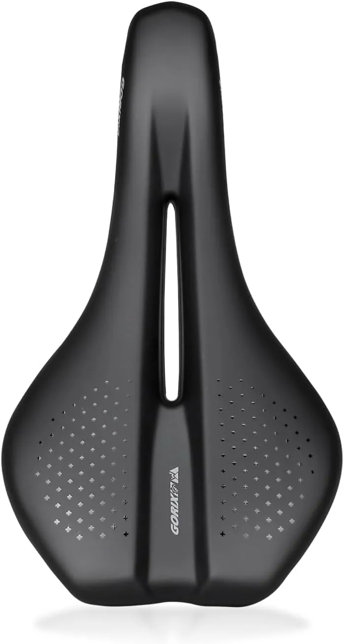 GORIX Bike Saddle Seat Wide Hole Shock Absorption Waterproof Soft Cushion Mountain Road Bicycle (Venture 11)