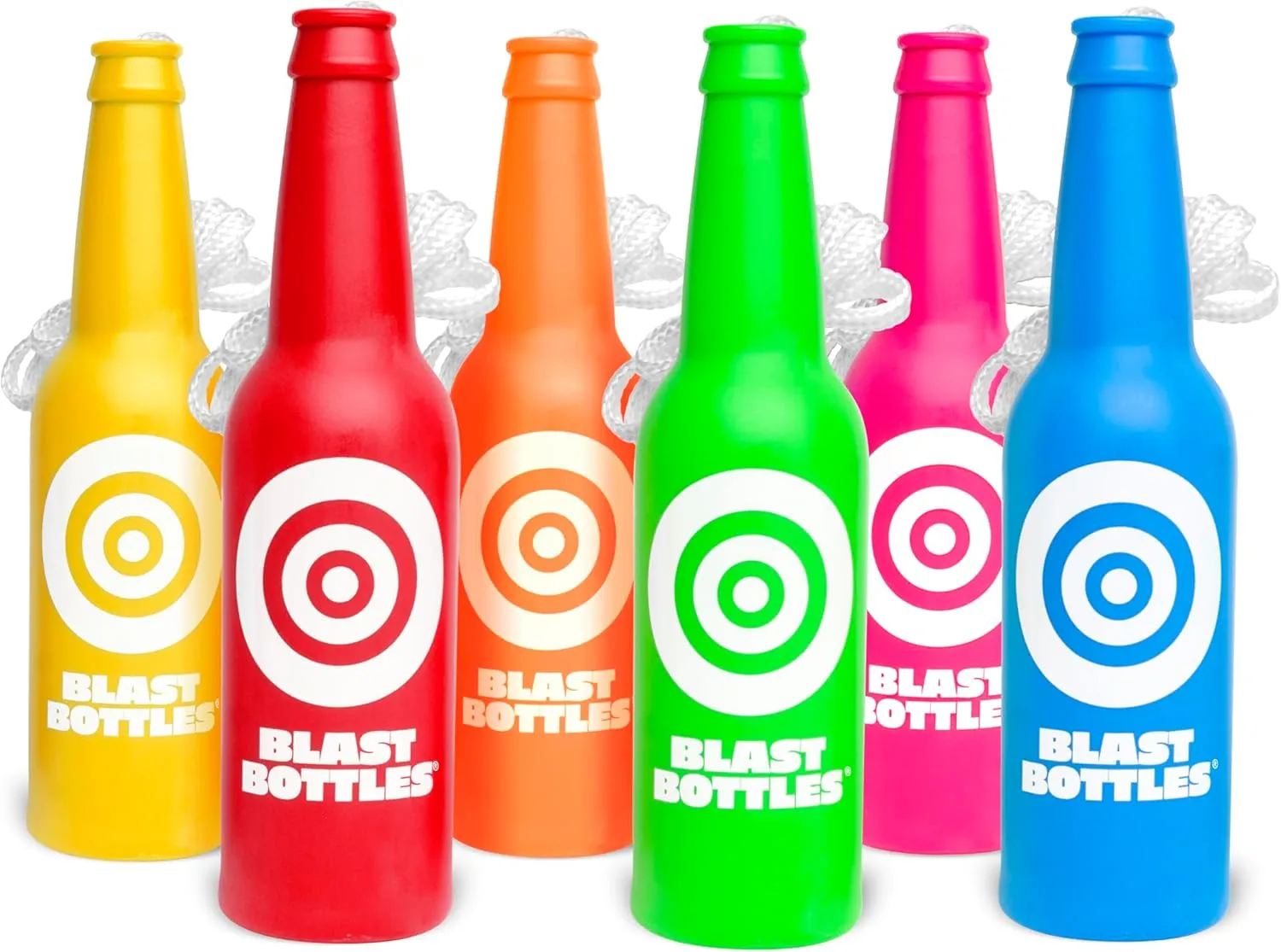 GoSports Outdoors Blast Bottles – 3 or 6 Pack – Shatterproof Bottle Shooting Targets with Rope for Firearm Target Practice, Great for Indoor & Outdoor Gun Ranges