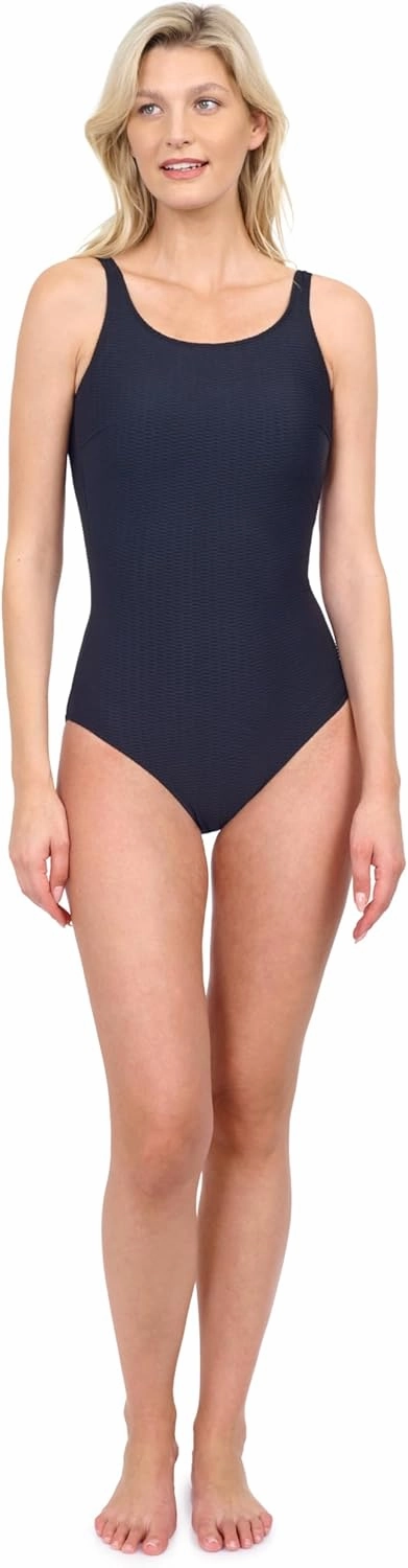 Gottex Harbourside Women’s Textured High Neck Mastectomy One Piece Swimsuit with Removable Soft Cups Beachwear Essential