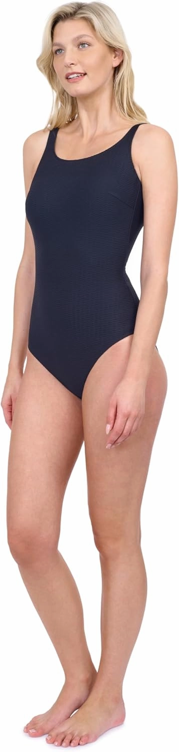 Gottex Harbourside Women’s Textured High Neck Mastectomy One Piece Swimsuit with Removable Soft Cups Beachwear Essential