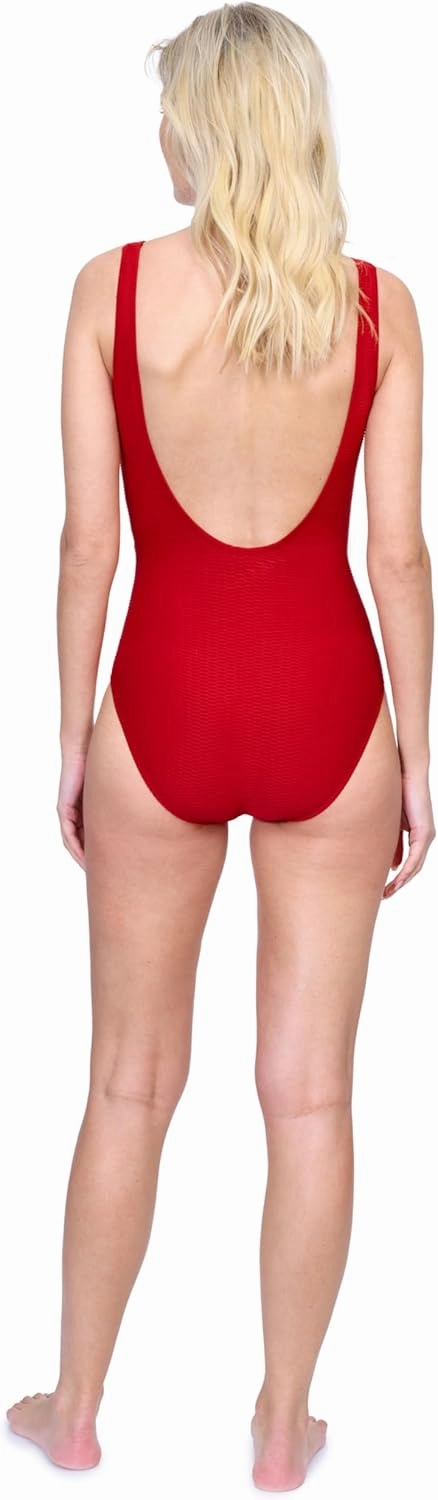 Gottex Harbourside Women’s Textured Square Neck One Piece Swimsuit with Soft Cups and Tummy Control Beachwear Essential