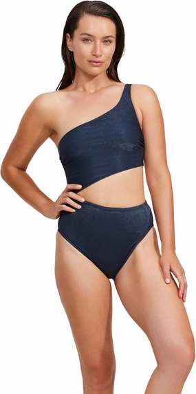 Gottex Luma High End Women's One Shoulder Waist Cut Out One Piece - Removable Soft Cups and Front & Back Lining