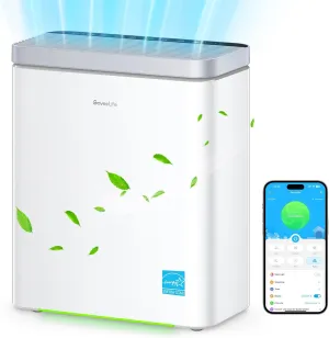 GoveeLife Smart Air Purifier for Large Home Rooms, Covers up to 1046 ft², PM2.5 Monitor, HEPA Sleep Mode, 3-in-1 Filter Air Purifier with App and Alexa Control for Pet Hair, Odors, Pollen and Smoke