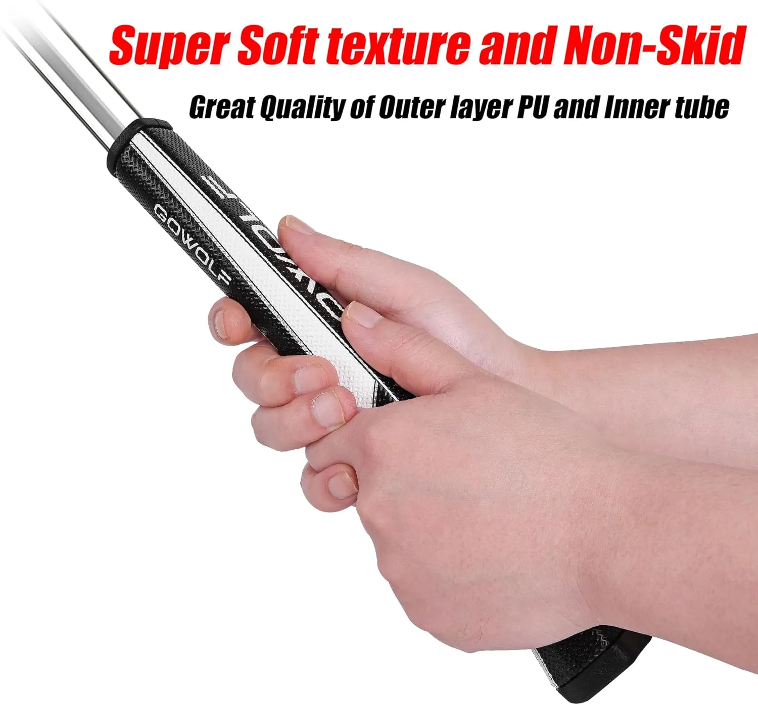Gowolf Premium Pistol Golf Putter Grip Advanced Super Soft Surface Texture Innovative Golf Putter Grip Lightweight Golf Grips Anti-Slip Pattern