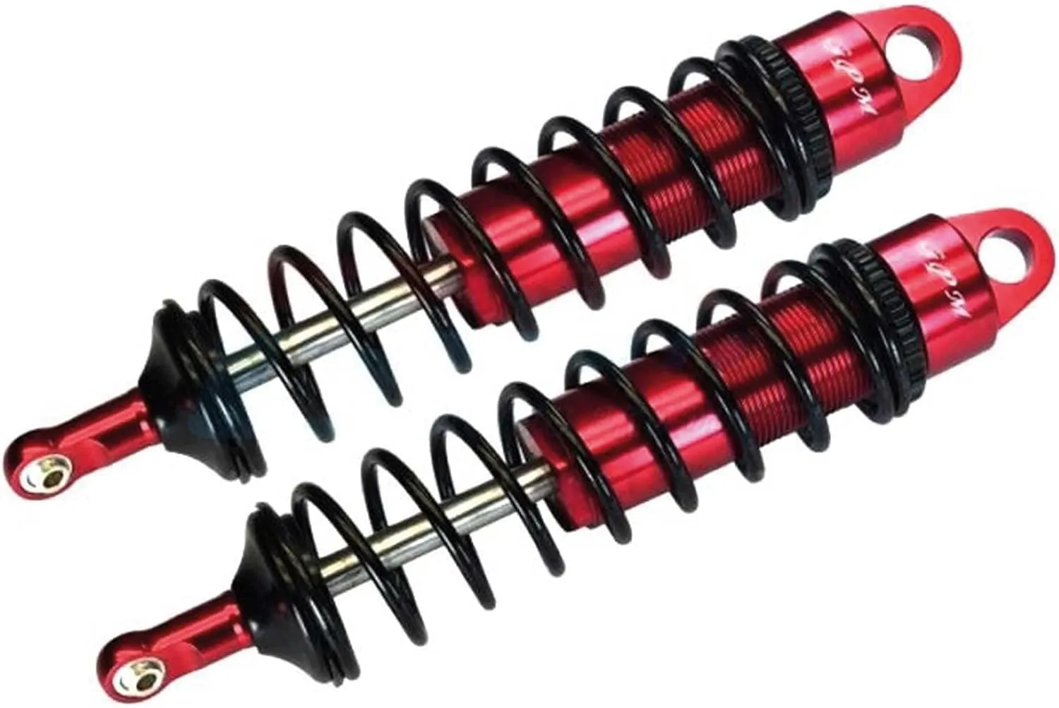 GPM 2Pc Set Upgrades Aluminum 6061-T6 Rear Adjustable Spring Dampers 143MM with 6MM Shaft for 1/8 4WD Sledge Monster Truck (95076-4) RC Cars (red)