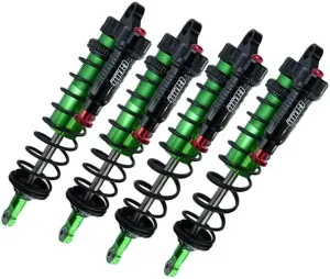 GPM Upgrades Aluminum 6061-T6 Front and Rear L-Shape Piggy Back (Built-in Piston Spring) Adjustable Spring Dampers for 1/8 4WD Sledge Monster Truck（95076-4） Rc Cars (Green)