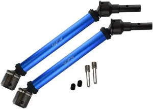 GPM Upgrades Aluminum Body & Steel Joint Adjustable F/R CVD for 1/10 E-Revo VXL Rushless (86086-4) RC Cars (Blue)