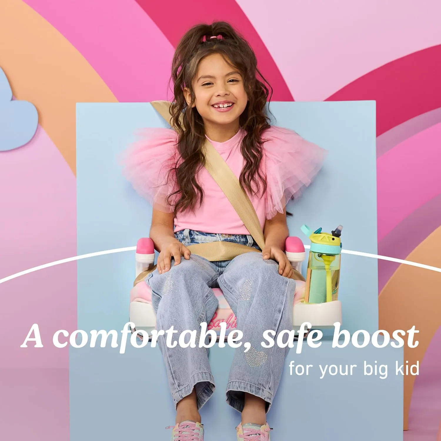 Graco TurboBooster 2.0 Backless Booster Car Seat, Barbie Paint, Travel Booster Seat for Children Ages 4-10, Weight 40-100 Pounds and Height up to 57 Inches