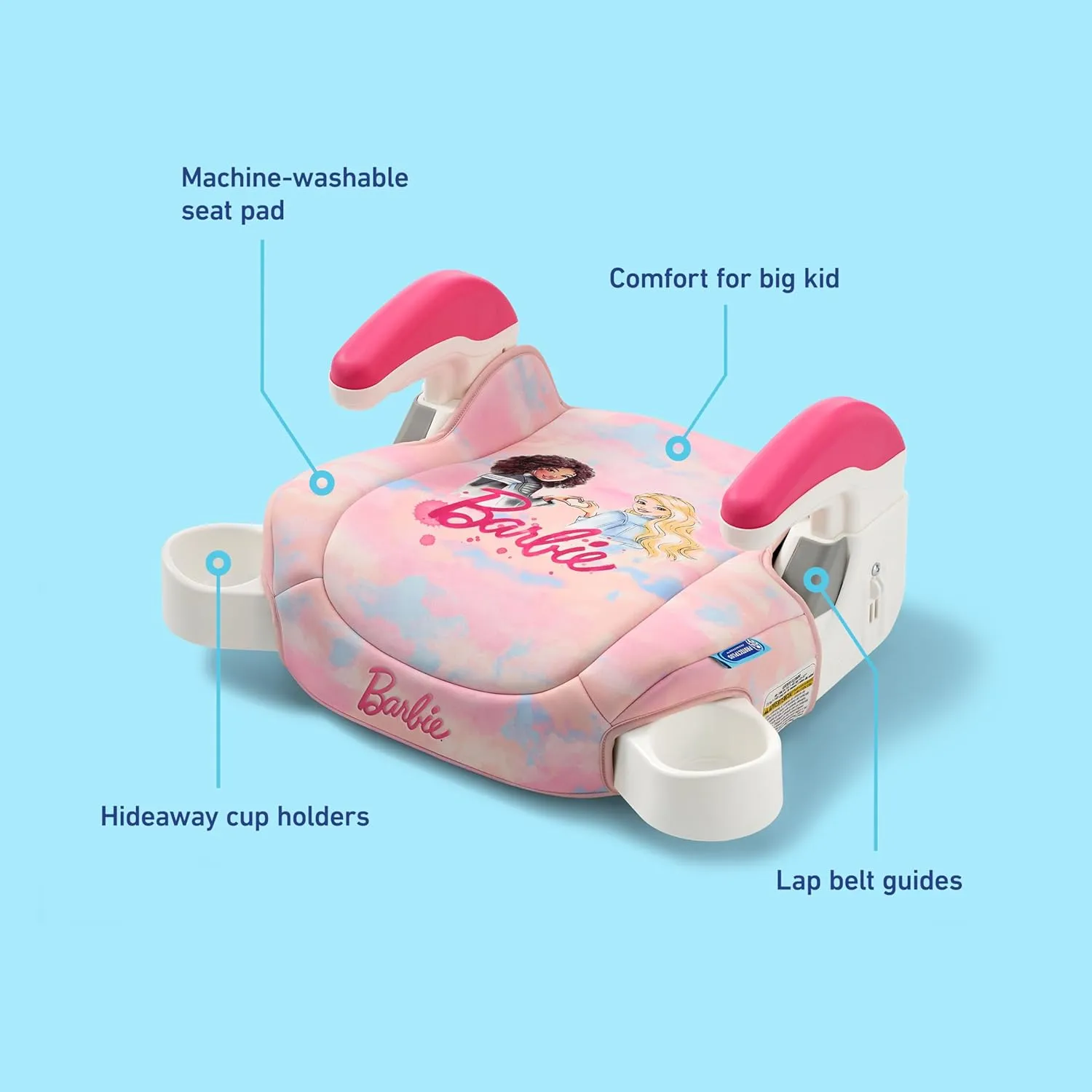 Graco TurboBooster 2.0 Backless Booster Car Seat, Barbie Paint, Travel Booster Seat for Children Ages 4-10, Weight 40-100 Pounds and Height up to 57 Inches