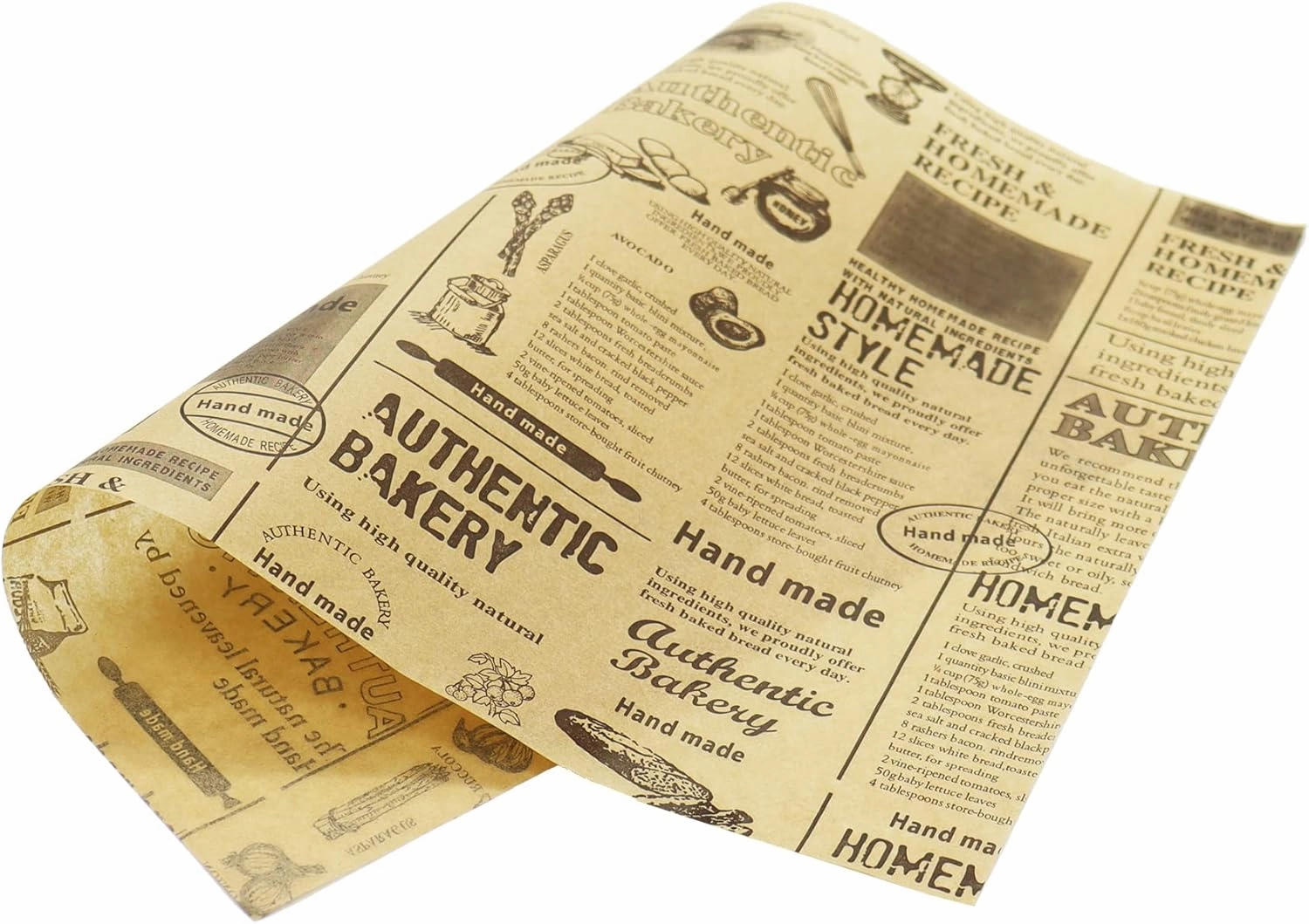Grease Proof Liners 13.8" x 9.8" Deli Wrap 200 Pack. Best Kraft Food Wrapping Paper Sheets for Picnic, Festival, Fair or BBQ. Perfect Liner for Tray, Basket or Boat (Kraft Bake)