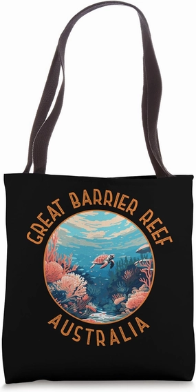 Great Barrier Reef Australia Distressed Circle Tote Bag