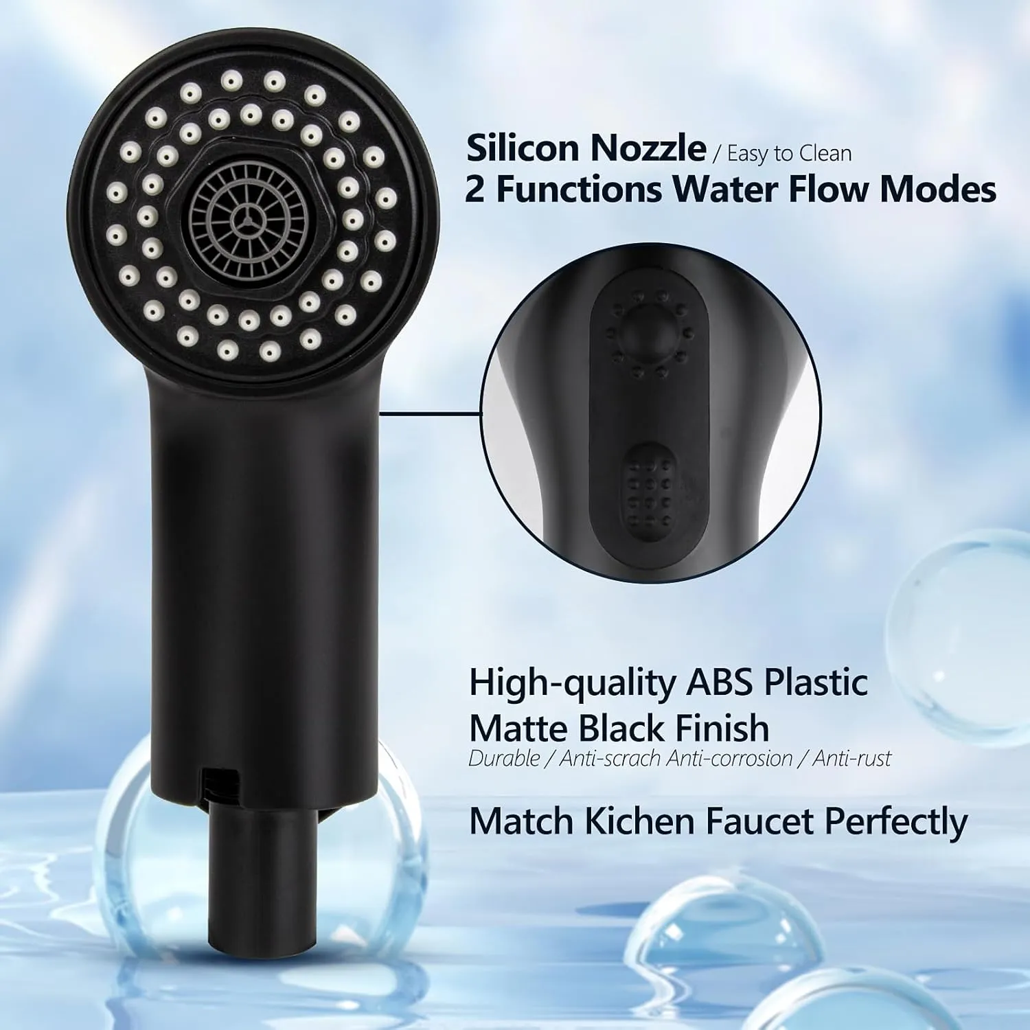 Grohe Pull-Out Spray Wand 46298K00 / 46312KH0 - Replacement for Kitchen Faucets, Fits Pull Out Faucets, Soft Black