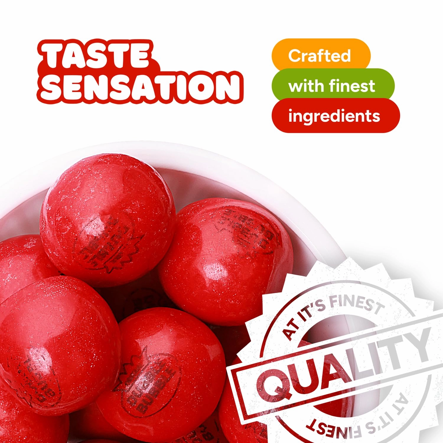 Gumballs for Gumball Machine - 1 Inch Gumballs Refill - Cherry Flavored Bubble Gum Red Gumballs - Kids Gum - Bulk Gum Balls 1.7 Lb - Chewing Gum