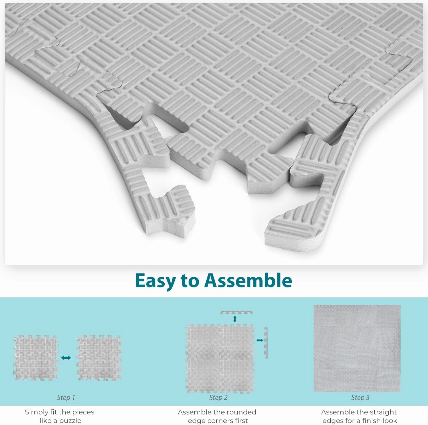 Gym Flooring Puzzle Exercise Mats: Sportneer 1/2" Thick 12" x 12" Interlocking Floor Mats EVA Foam Exercise Tiles for Home Gym Fitness Equipments with Border Waterproof Workout Anti-Slip Mat 12 Sqft/17.4 Sqft