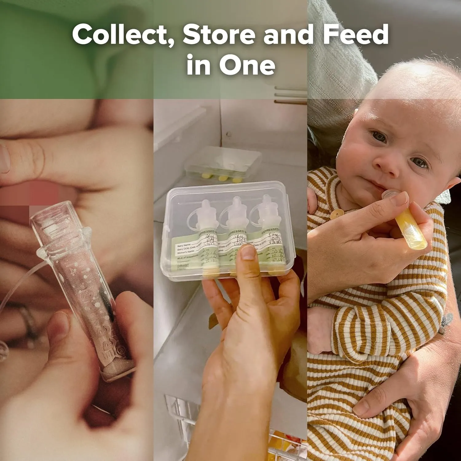 haakaa Colostrum Collector with Storage Case Set, Included 1 pc Reusable Cotton Wipe and Storage Box (0.1oz/4ml, 6 pcs)