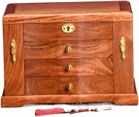 Habrur Jewelry Case Jewelry Box Jewelry Organizer Vintage Jewellery Storage Case with Drawer Four Layer Wooden Jewelry Watch Organizer Jewelry Storage