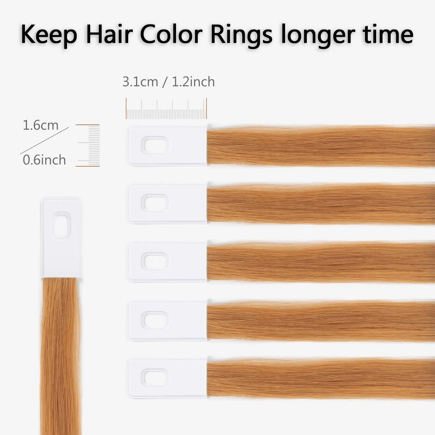 Hair Swatches Color Rings Chart - 100% Human Hair Sample Rings (Brown)
