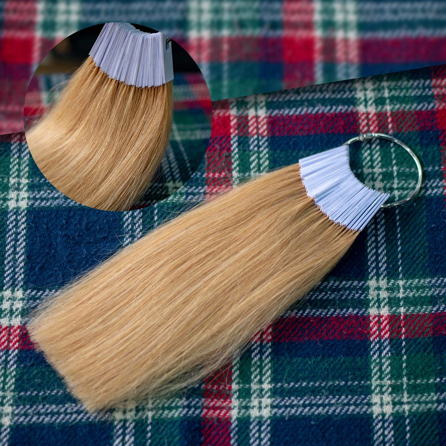 Hair Color Rings 100% Human Hair Swatches Testing Color Samples 9 inch Hair Color Light Brown 30Piece/Pack