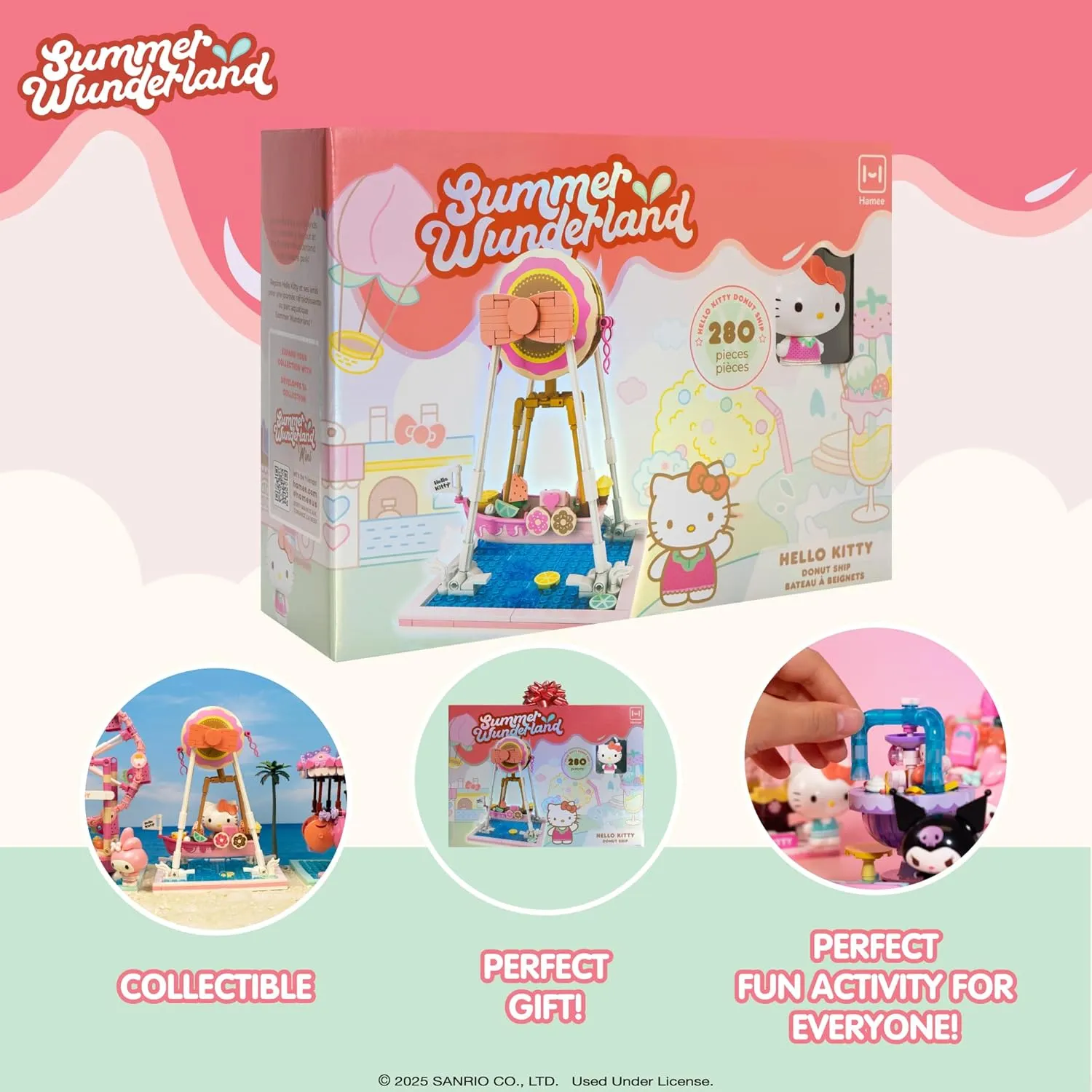 Hamee Sanrio Hello Kitty and Friends ‘Summer Wunderland’ Cute Water Theme Park Building Block Set Birthday Gift, Party Favor, Stress Relief, Collectible Toy, Sanrio Fan, Relaxation – Hello Kitty