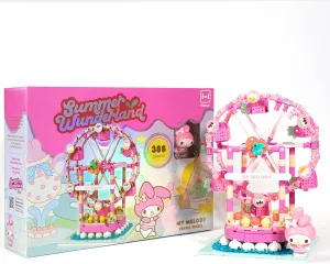 Hamee Sanrio Hello Kitty and Friends ‘Summer Wunderland’ Cute Water Theme Park Building Block Set Birthday Gift, Party Favor, Stress Relief, Collectible Toy, Sanrio Fan, Relaxation – My Melody