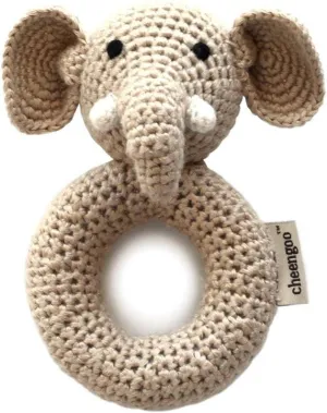 Hand Crocheted Ring Rattle - Elephant