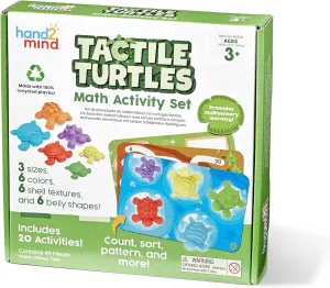 hand2mind Tactile Turtles Math Activity Set, Toddler Numbers and Counting, Math Counters for Kids, Color Sorting Toys, Sensory Turtle Game, Preschool Learning Activities, Montessori Math Materials