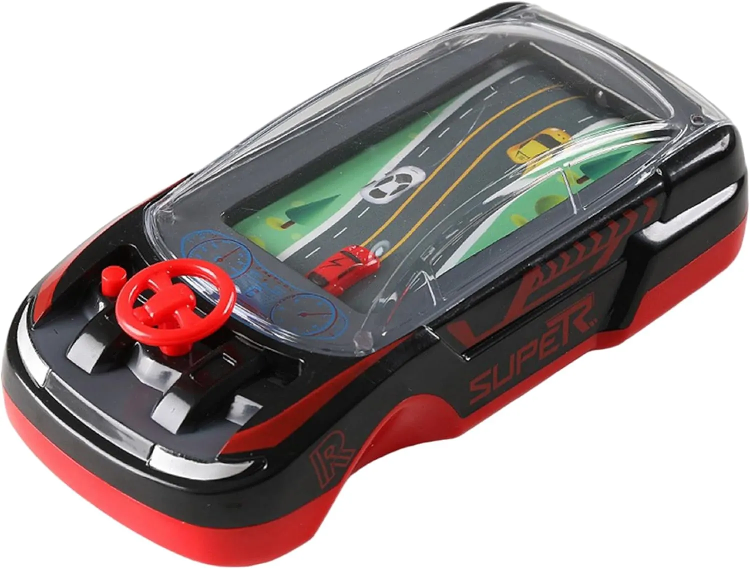 Handheld Games for Kids Ages 3 , 2 Speed Adjustable Driving Games with Music and Light, Interactive Plastic Car Racing Steering Wheel Toy, Black Car Racing Steering Wheel Toy